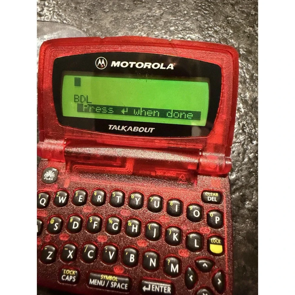 Vintage Motorola T900 Talkabout 2-Way Pager Red Missing Battery‎ Cover